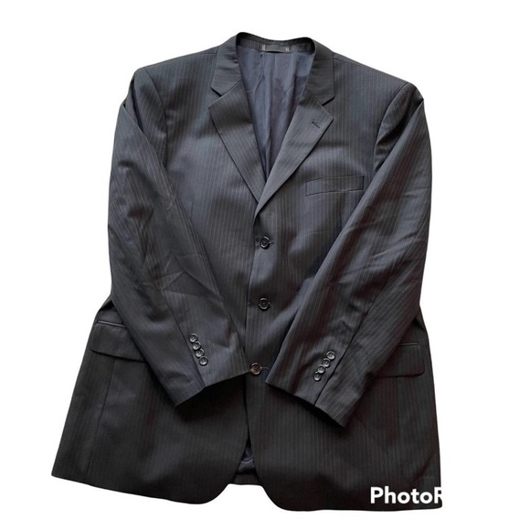 Emanuel Ungaro Suit Jacket Blazer Sport Coat Navy Blue Size 46R formal office - Picture 6 of 13